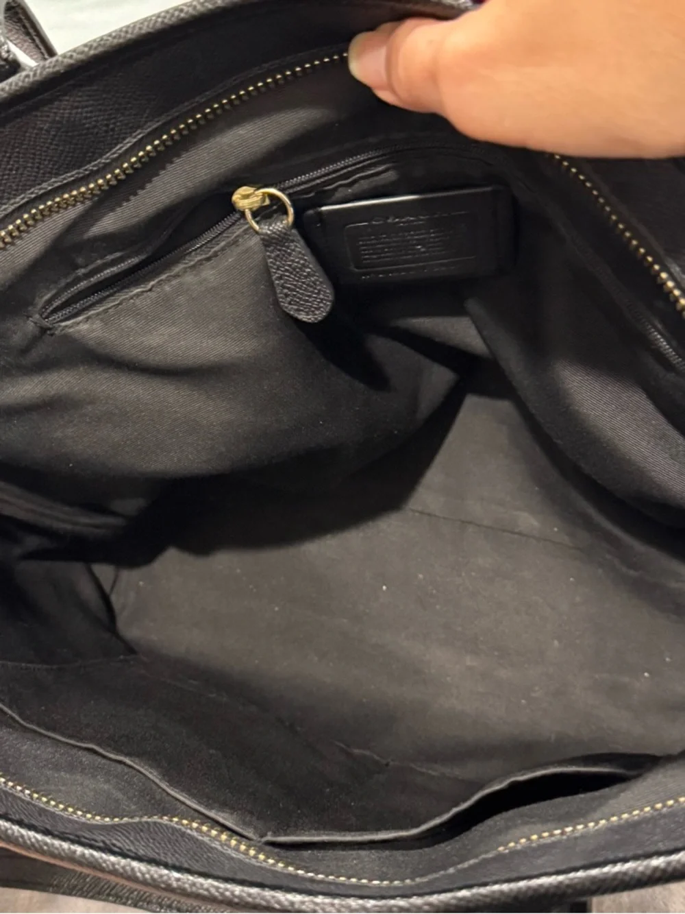 Coach black leather